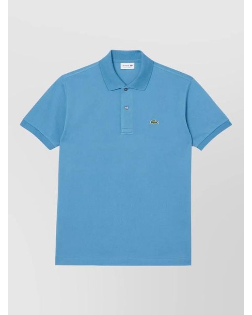 Lacoste Blue Short Sleeve Polo Shirt Straight Fit Collar for men