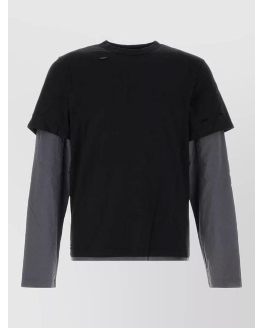 GIMAGUAS Black Two-Tone Cotton T-Shirt for men