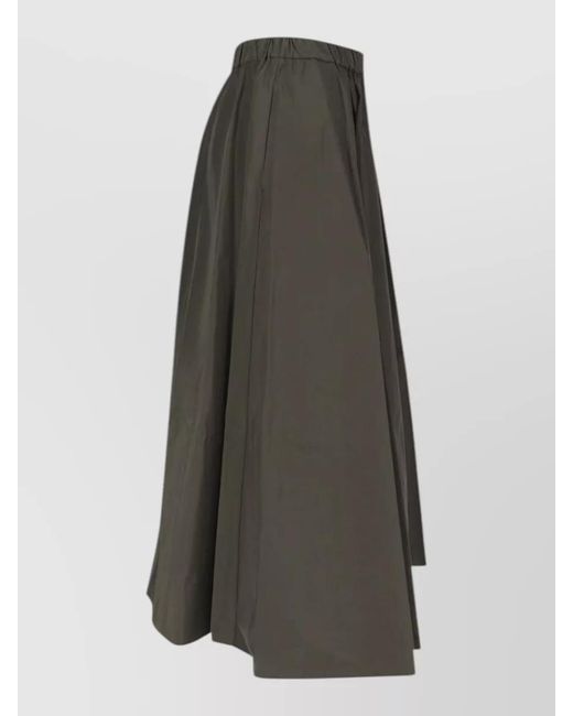 Aspesi Gray High Waist Midi A Line Skirt