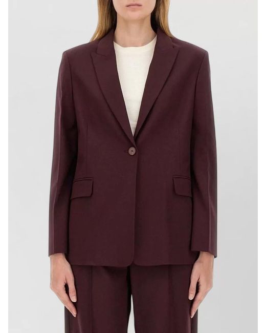 Alysi Red Regular Fit Jacket Front Pockets Lapels
