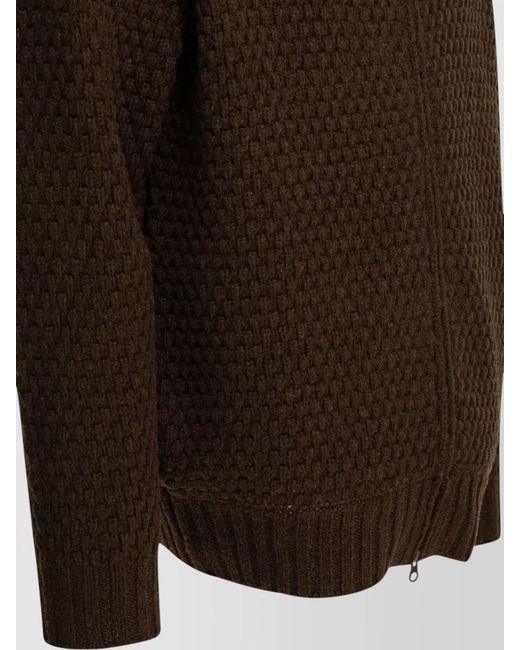 Beams Plus Brown Wool Zip Jacket for men