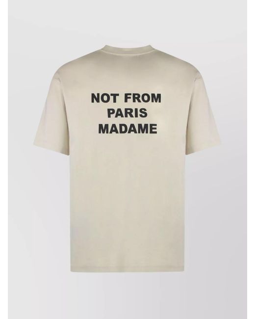 Drole de Monsieur Natural Crew-Neck Cotton T-Shirt Slogan Print for men