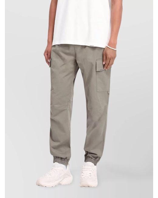 Represent Gray Cotton Cuffed Cargo Track Pants for men