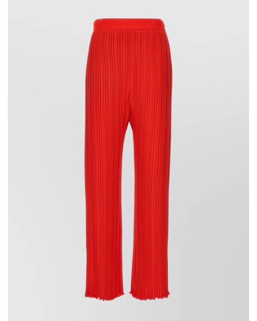 Lanvin Red Pleated Wide-Leg Trousers