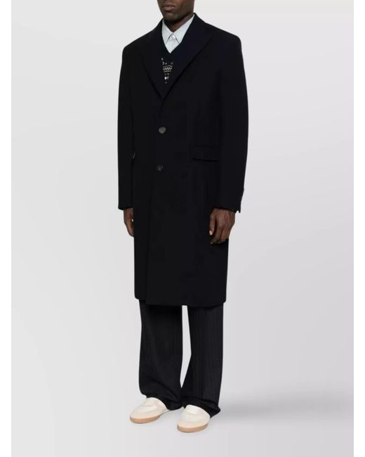 Golden Goose Deluxe Brand Blue Wool Single-Breasted Coat for men