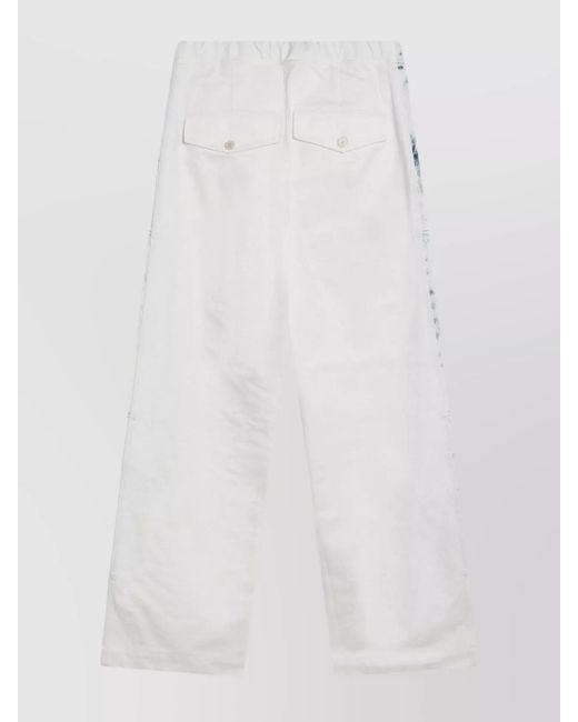 Dries Van Noten White Denim Wide-Leg Trousers for men