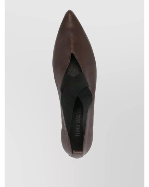Uma Wang Multicolor Pointed Toe Leather Flat Ballerina Shoes