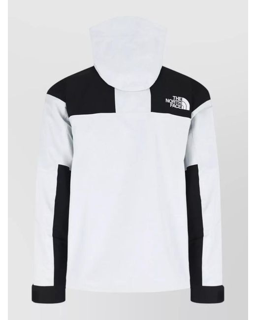 The North Face White Hooded Jacket Color Block Adjustable Drawstrings for men
