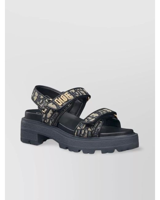 Dior Blue Chunky Sole Open Toe Sandals