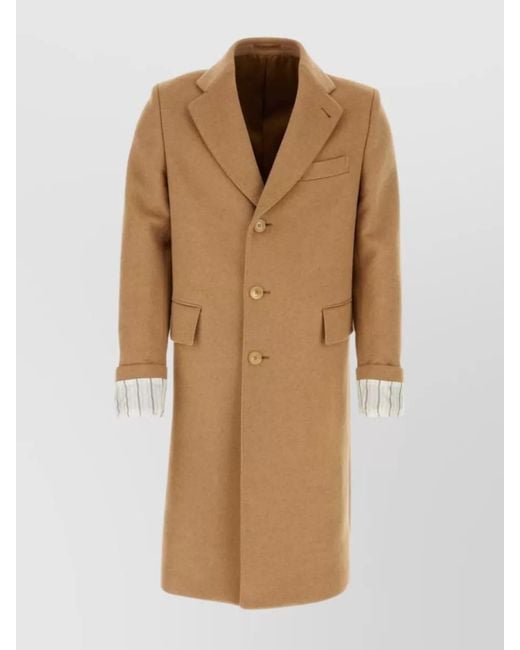 Gucci Natural Wool Single Breasted Coat for men