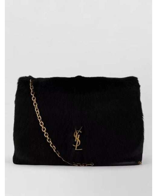 Saint Laurent Black Jamie 4.3 Shearling Chain Shoulder Bag