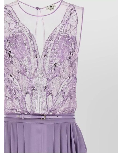 Elisabetta Franchi Purple Viscose Sleeveless Maxi Dress