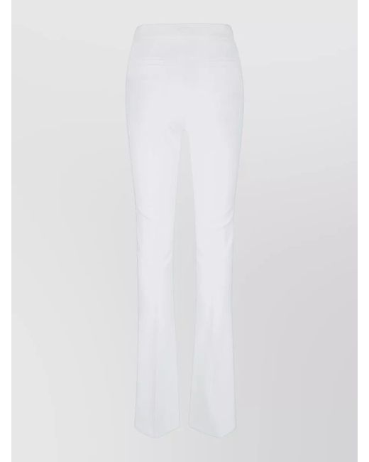 Elisabetta Franchi White High-Rise Tailored Trousers