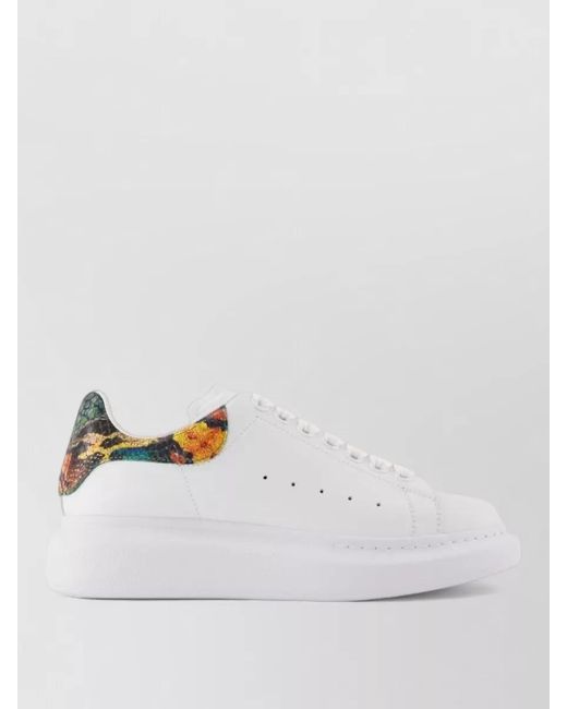 McQueen White Oversized Leather Platform Sneakers