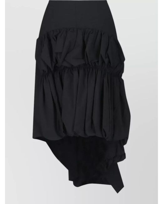 Comme des Garçons Black Wool Asymmetric Midi Skirt