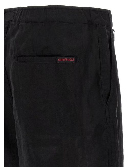 Undercover Black Linen Bermuda Shorts for men