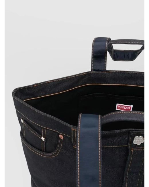 KENZO Black Canvas Tote Bag for men
