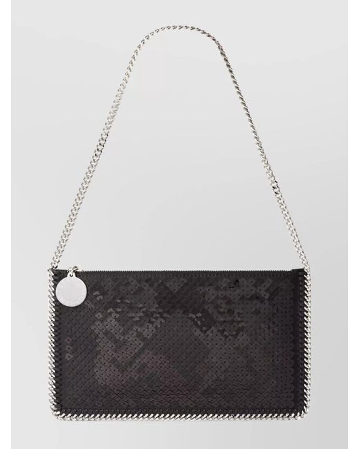 Stella McCartney White Falabella Mini Sequin Clutch Bag