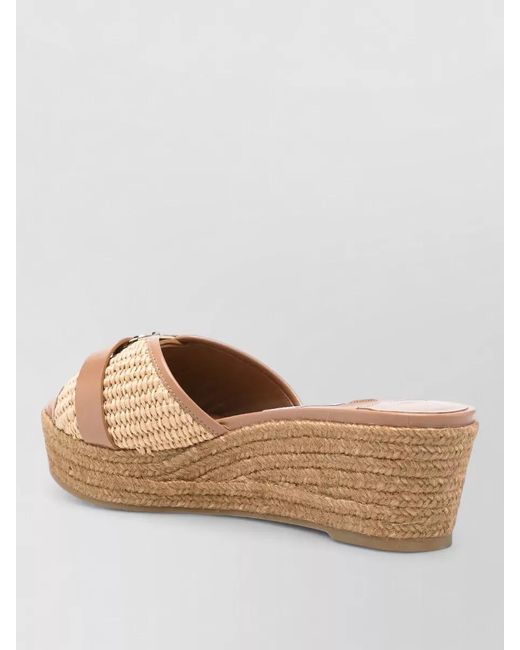 Jimmy Choo Natural Leda 50 Rope Wedge Heel Mules