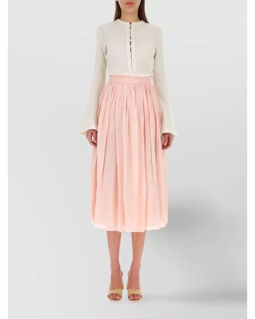 Chloé White Ribbed-Knit Virgin Wool Lace Panel Long-Sleeve Jumper