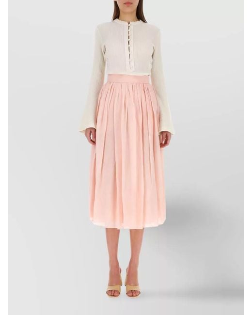 Chloé White Ribbed-Knit Virgin Wool Lace Panel Long-Sleeve Jumper