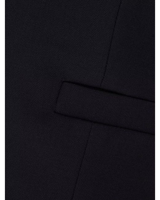 McQueen Blue Sleeveless Jacket Shawl Lapel Welt Pockets