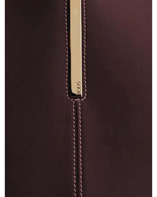 Tod's Purple Leather Small Tote Bag
