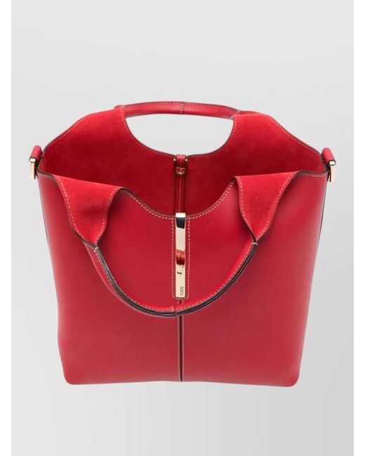 Tod's Red Na Leather Mini Tote Bag
