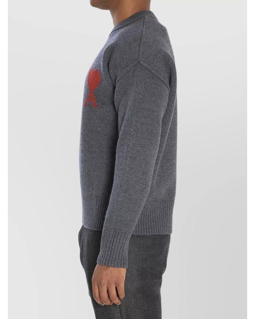 AMI Gray De Coeur Sweater for men