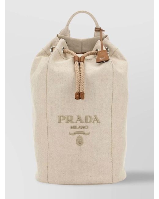 Prada Natural Canvas Backpack for men