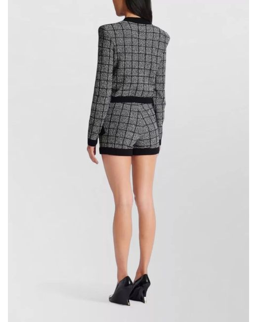 Balmain Gray Tweed Cardigan