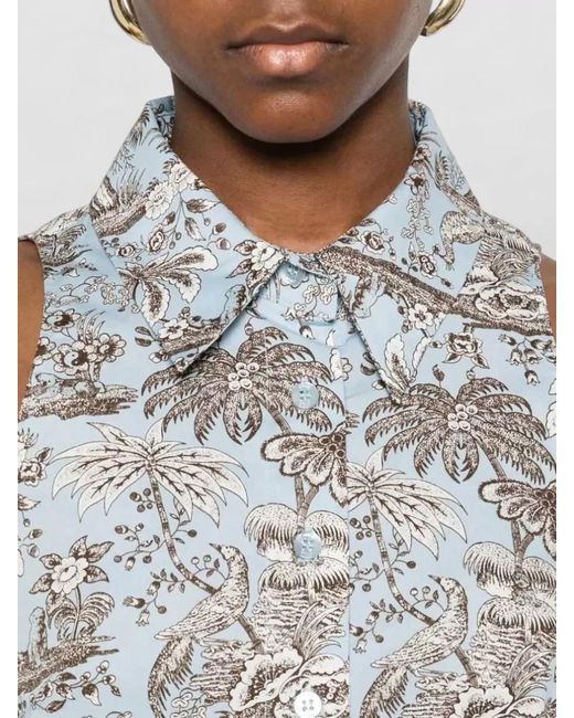 Staud White Romy Floral Sleeveless Maxi Polo Dress