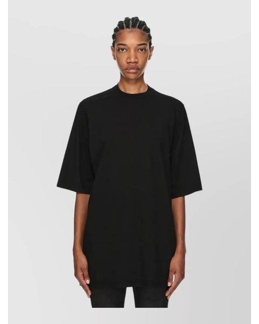 Rick Owens Black Crew Neck Regular Fit Plain Top