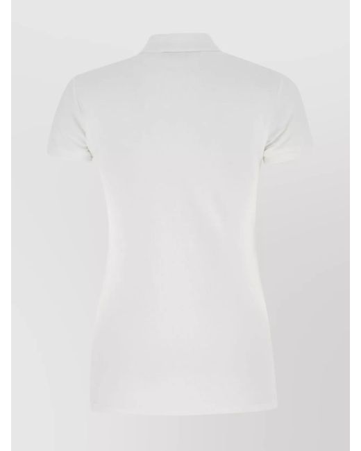 Polo Ralph Lauren White Cotton Piqué Slim-Fit Short-Sleeve Polo Shirt