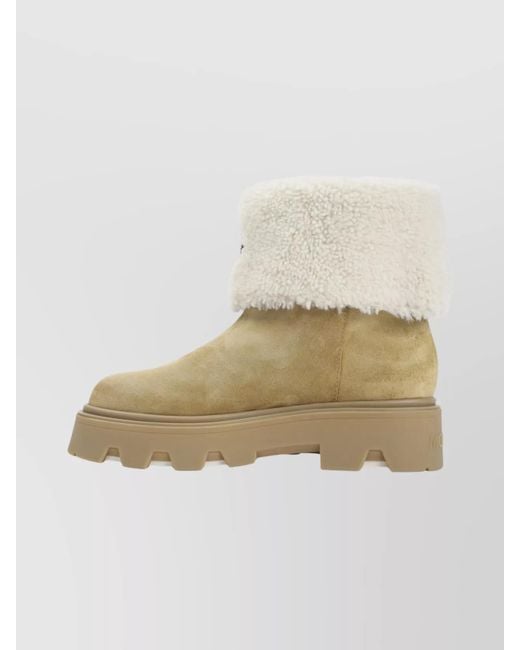 Moncler Natural Leather Ankle Boots