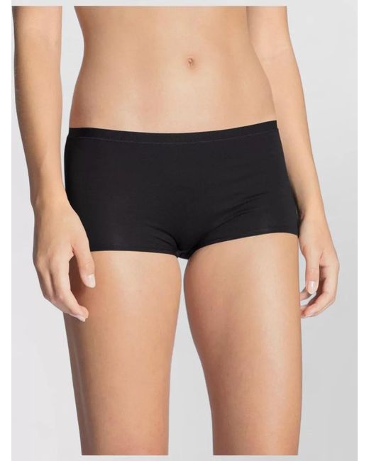 Calida Black Seamless Mid Rise Underwear Elastic Waistband