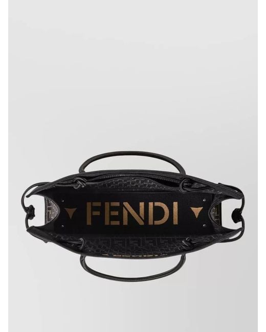 Fendi Black Magic Large Tote Bag Contrast Handles