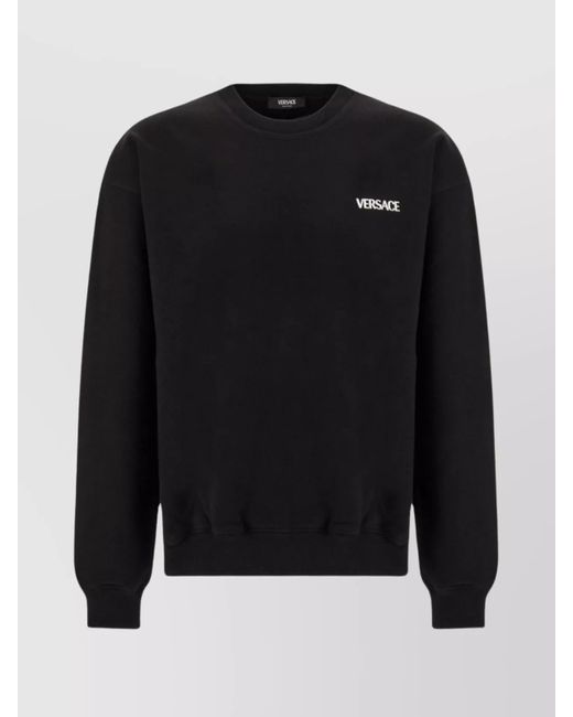 Versace Black Cotton Oversized Sweatshirt for men