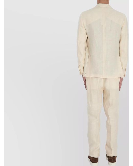Lardini Natural Linen Double-Breasted Two-Piece Suit for men