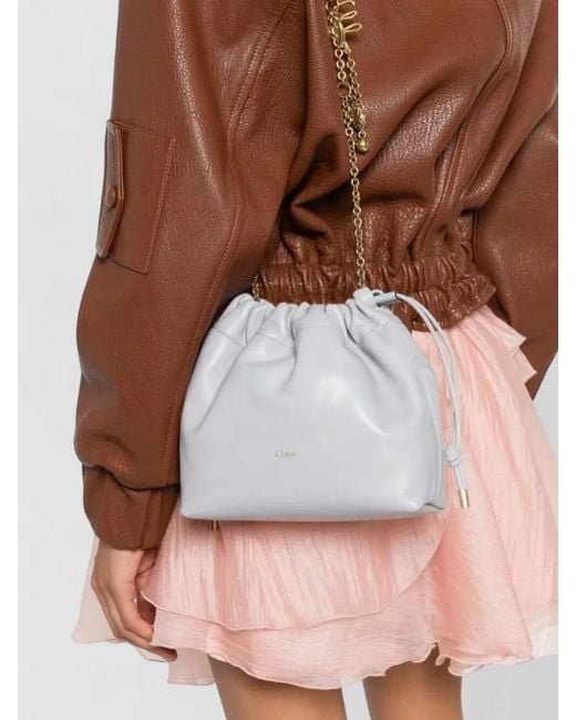Chloé White Icon Shoulder Bag Chain Strap