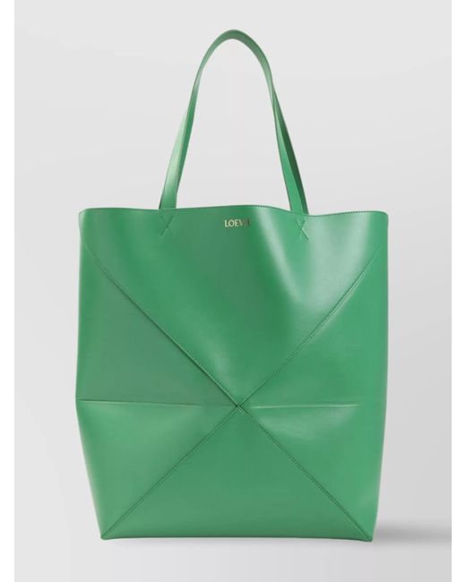Loewe Green Puzzle Fold Large Tote With Architectural Panels for men