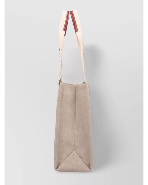 Chloé Natural Woody Linen Tote Bag