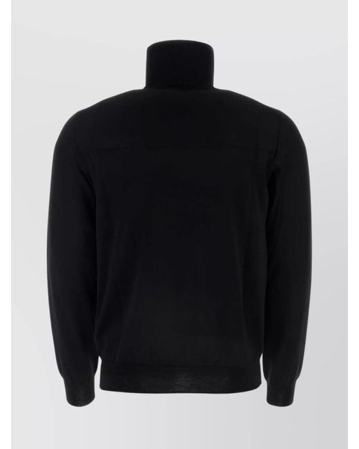 Jil Sander Black Wool Fine-Knit Turtleneck Jumper for men