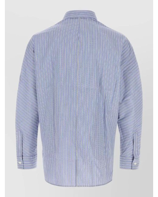 Givenchy Blue Poplin Shirt Long Sleeves Striped Pattern for men