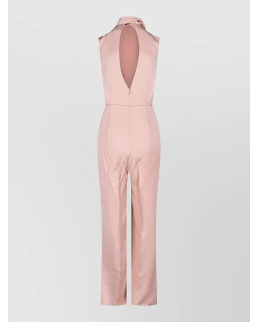 Sa Su Phi Pink Knee Length Dress Open Back Pockets