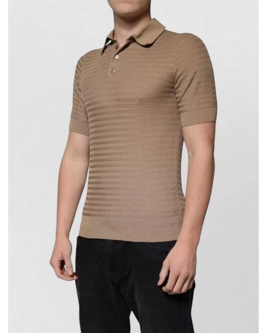 Dolce & Gabbana Brown Silk Short-Sleeve Polo Shirt for men