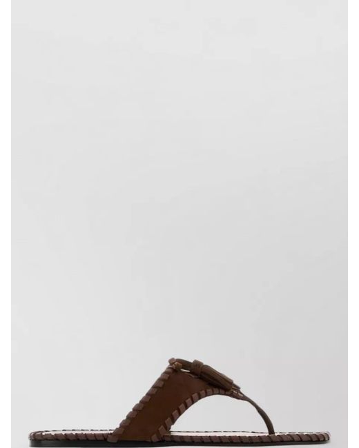 Prada Brown Suede Thong Sandals Open Toe Flat Sole