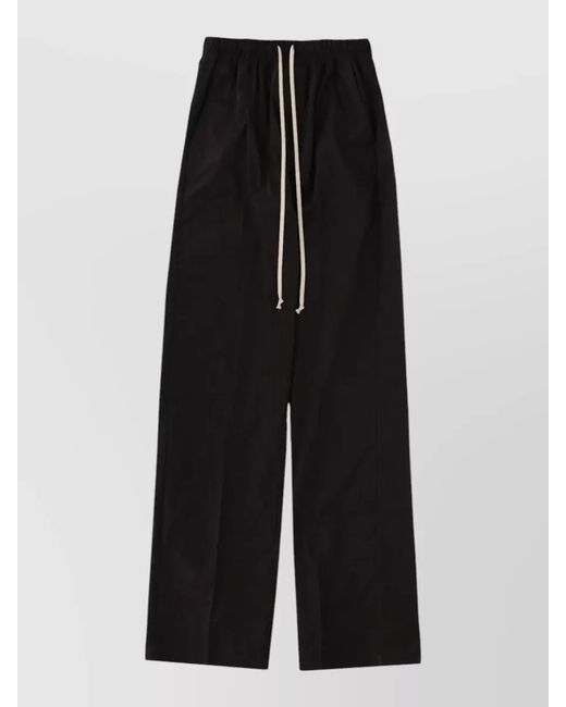 Rick Owens Black Cotton Wide-Leg Trousers