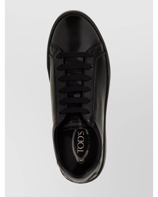 Tod's Black Leather Low-Top Sneakers for men
