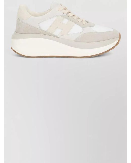 Hogan White Sneakers Maxi Active Suede Leather